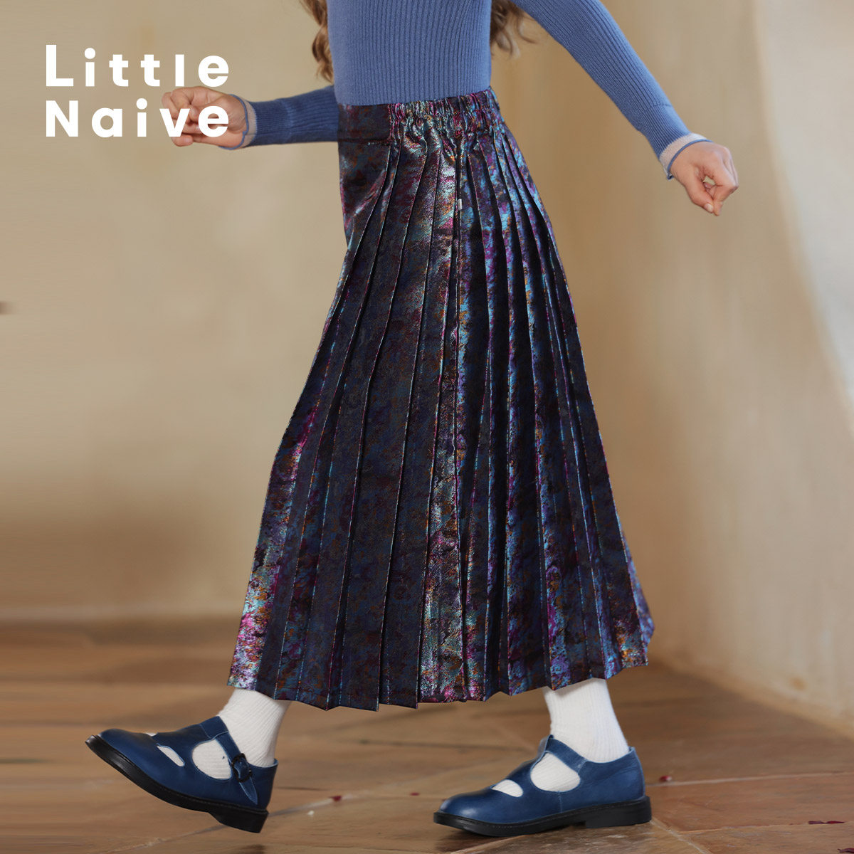 LittleNaive 女童新中式半身裙冬季加绒裙子提花儿童裙子马面裙,淘宝优惠券,粉丝福利购,淘宝优惠卷