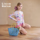 ຊຸດລອຍນ້ຳເດັກນ້ອຍ Little Naive's floral summer summer long-sleeved sun protection one-piece swimsuit girls high elastic swimsuit