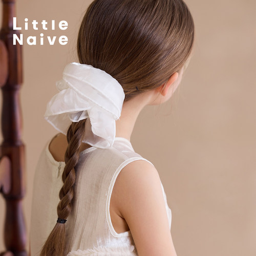 Little Naive女童度假风头花夏季新款浪漫头绳儿童公主大肠发圈 - 图3