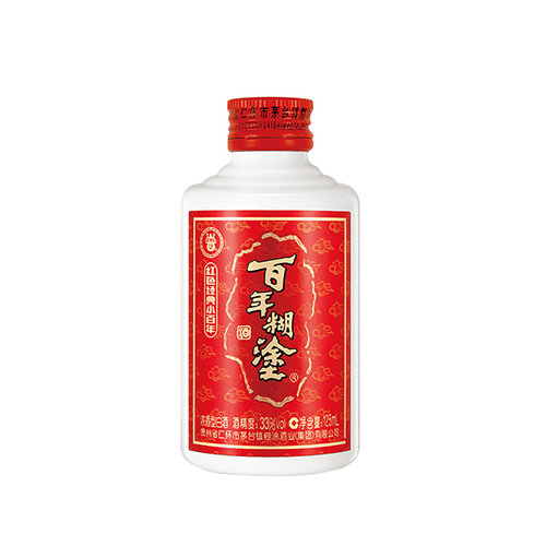 百年糊涂33度红色经典小百年浓香型高粱白酒整箱推荐125ml*24瓶 - 图2