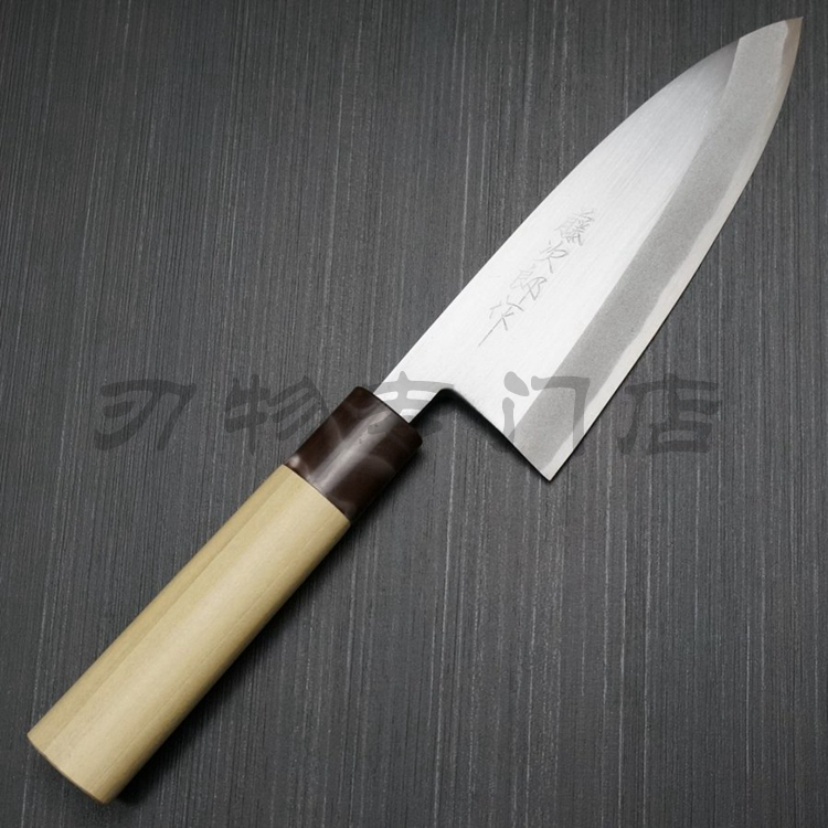日本进口Tojiro藤次郎白纸钢出刃/鱼头刀菜刀厨刀安莱钢贴钢手工高清大图