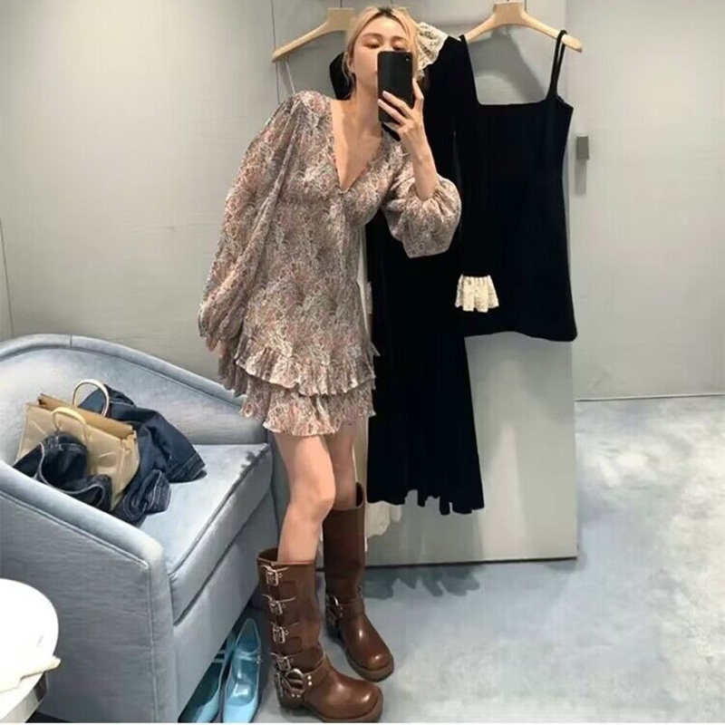 皮带扣粗跟棕色马丁靴女春夏复古不过膝长筒靴西部靴子骑士时装靴,淘宝优惠券,粉丝福利购,淘宝优惠卷