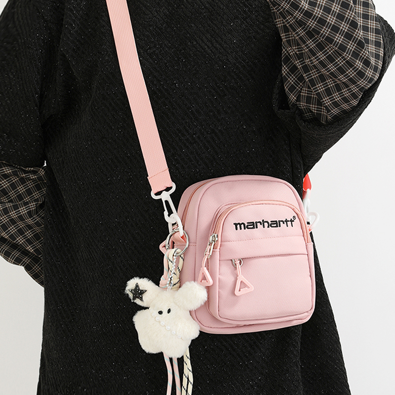 帆布小包包女日系多口袋儿童出游背包小挎包手机包百搭学生斜挎包 - 图3