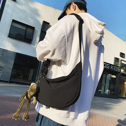 单肩包男休闲韩版百搭小挎包女学生日系潮牌斜挎包斜跨邮差工装包 - 图3