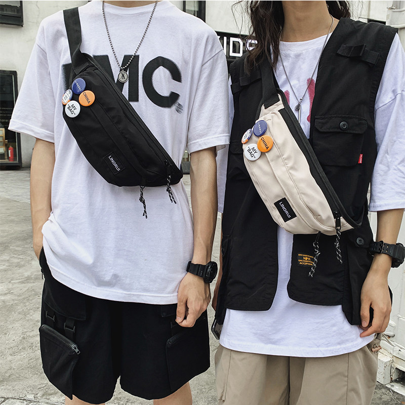 ins潮牌胸包男士斜跨百搭女斜挎包 jslooo男士包袋