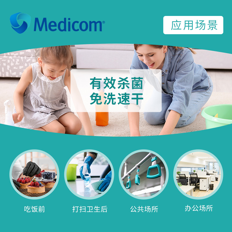 Medicom麦迪康免洗洗手液儿童学生便携式免手洗消毒凝胶酒精杀菌 - 图2