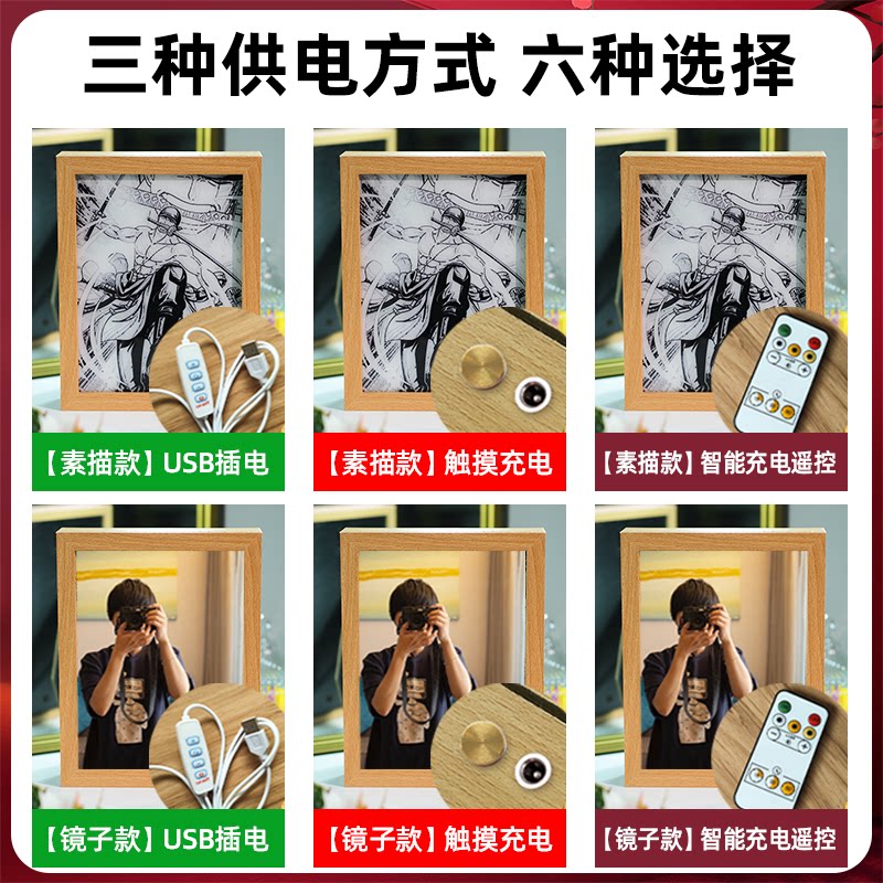 镜子灯光画定制黑神话悟空周边定制海报cdk装饰品小夜灯发光手办