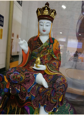 订做地藏王菩萨骑兽纯天然整块汉白玉摆件高档工艺品家用佛堂桌面