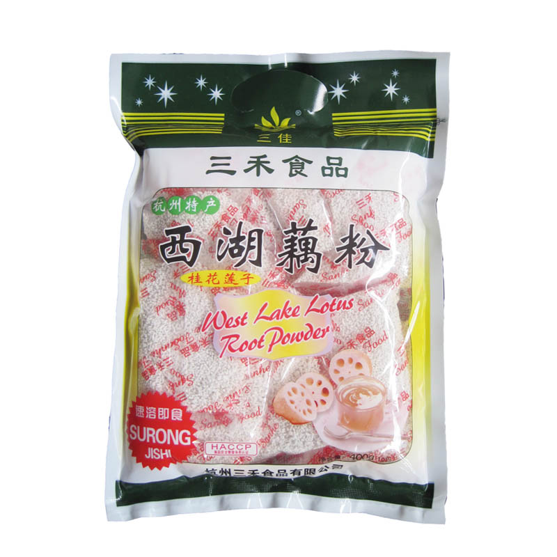 包邮三佳杭州特产西湖藕粉300g+藕莼桂花莲子400克袋共700克-图2