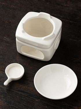 跨境白瓷精油香薰炉家用办公室大容量熏香炉蜡烛加热温茶器精油炉