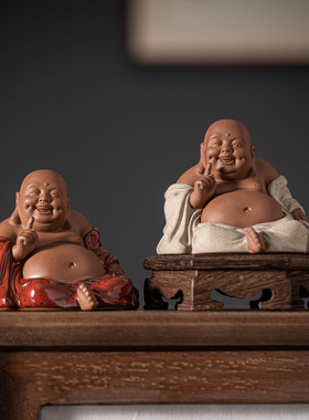 中式禅意陶瓷招财大肚弥勒