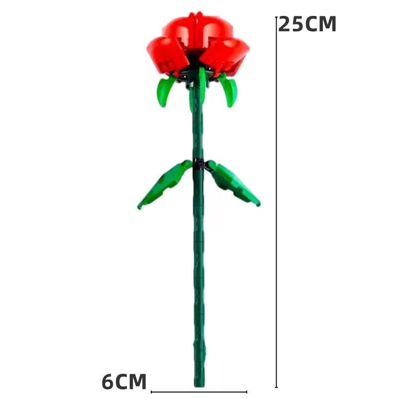 玫瑰花花束郁金香积木永生花朵拼装模型情侣女孩送女朋友生日礼物 - 图3