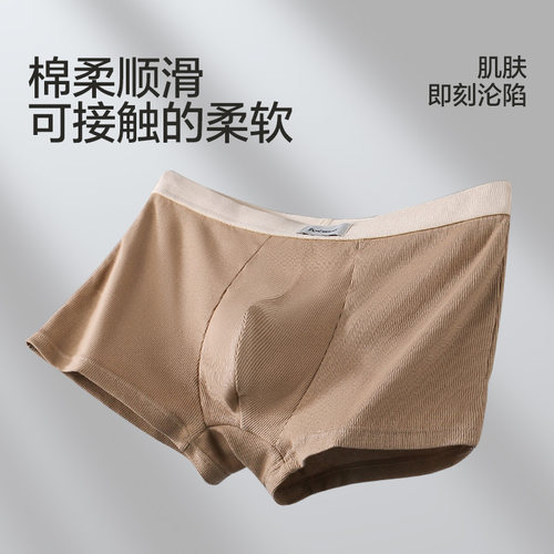 猫人男士内裤纯棉四角短裤新款抑菌透气舒适青少年学生平角裤男款 - 图0
