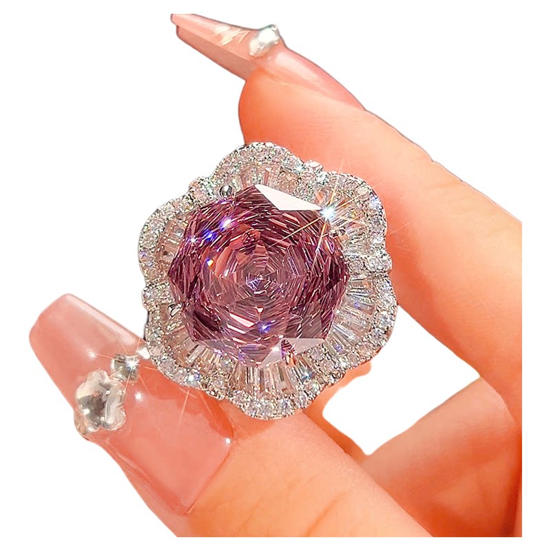 Dried rose pendant ring and earrings three-piece set