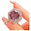 Dried rose pendant ring and earrings three-piece set