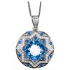Blue spinel pendant ring and earrings three-piece set