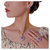 Rose cut pitaya color pendant ring and earring set