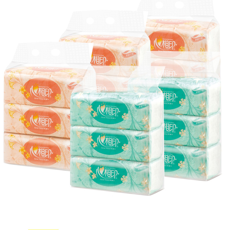 心相印抽纸经典系列家用软抽餐巾纸卫生纸大包2层200抽15包DT200 - 图0