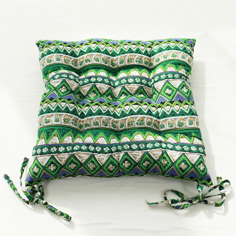 Bohemian ethnic style cotton and linen thickened strap chair cushion