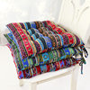 Bohemian ethnic style cotton and linen thickened strap chair cushion