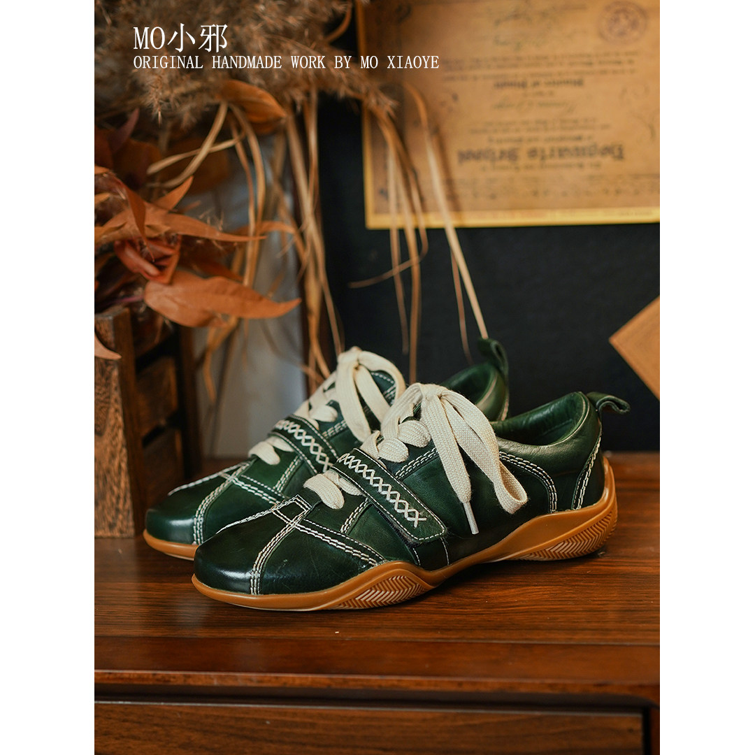 MO小邪‘原创设计重工水洗马皮休闲鞋春季新款德训鞋女百搭小单鞋,淘宝优惠券,粉丝福利购,淘宝优惠卷