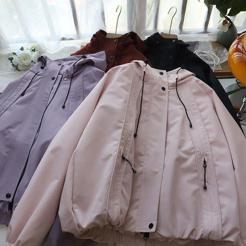 2026早春新款韩版时尚休闲宽松连帽冲锋衣夹克外套女,淘宝优惠券,粉丝福利购,淘宝优惠卷