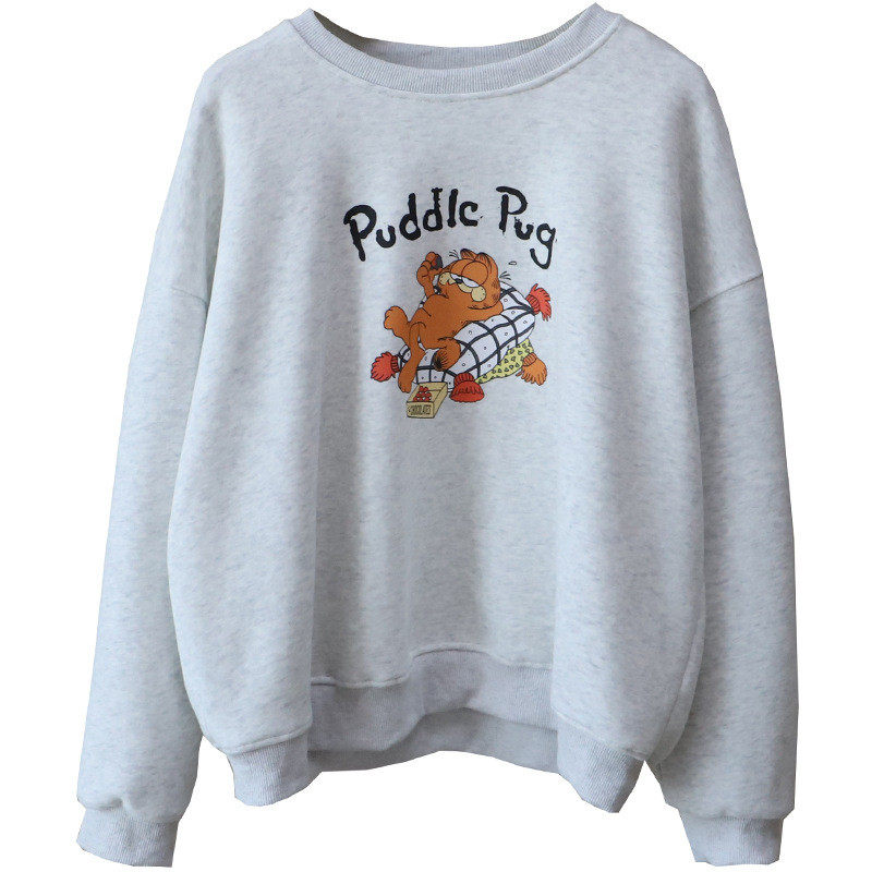 2026秋冬新款韩版圆领简约字母卡通印花宽松休闲卫衣女,淘宝优惠券,粉丝福利购,淘宝优惠卷