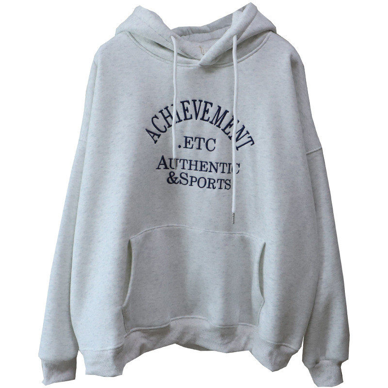 2026秋冬新款韩版连帽字母刺绣加绒加厚休闲百搭卫衣女,淘宝优惠券,粉丝福利购,淘宝优惠卷