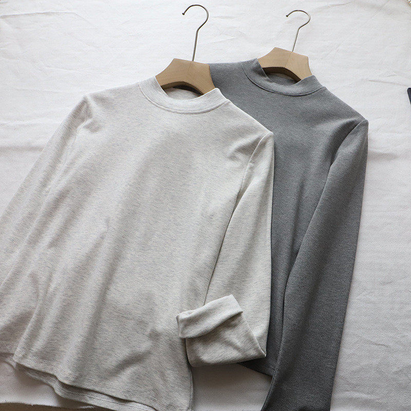 2026秋冬新款韩版立领简约显瘦百搭抓绒长袖打底衫女,淘宝优惠券,粉丝福利购,淘宝优惠卷