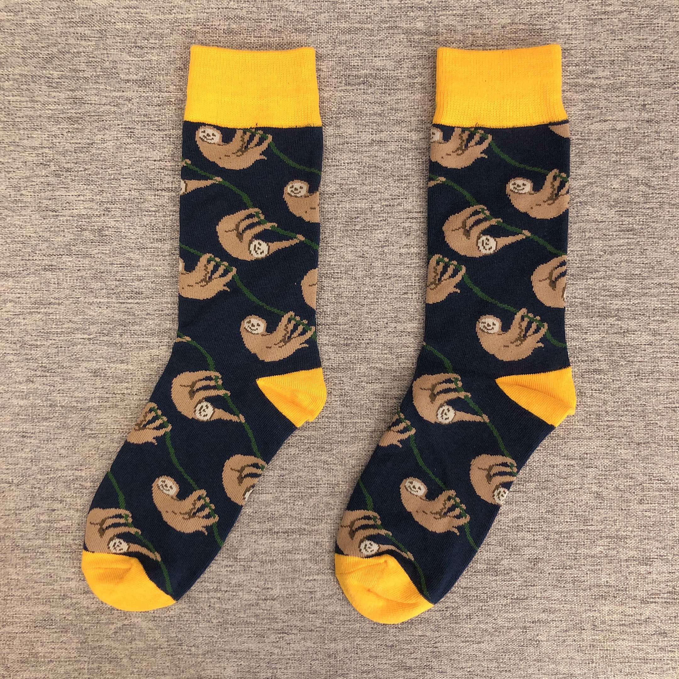 龟速的类猿猴慵懒度假风树懒中长筒袜Sloth Socks素食主义者爱好-图2