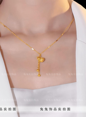 钛钢中式流苏福葫芦链波光粼项链