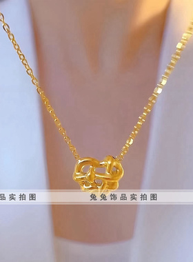 钛钢编织爱心女高级轻奢项链小众