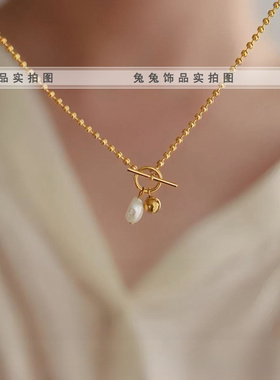 钛钢不掉色圆珠子链女不规则项链