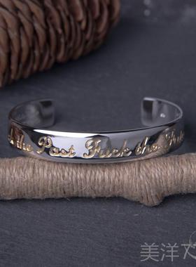 高档UDERCOVER 身银N手镯 高桥盾纹图手腾锯齿腕饰 GIZ情侣纯银饰