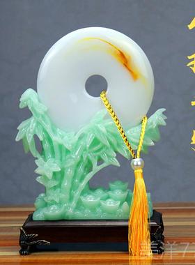 高档玉石帆船件财一帆招风顺平安扣摆桌设摆客厅办公室客厅酒柜装