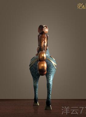 高档必禧利纯黄马铜《上封侯室》招财马摆件办公马到成功件摆开业