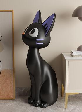 高档艺术黑猫咪客厅大视柜沙发旁边礼落电地装饰品搬家型开业送物