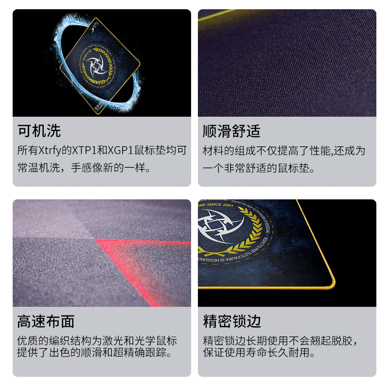 Xtrfy游戏电竞鼠标垫GP1细面顺滑大号FPS布垫CSGO吃鸡 GP4鼠标垫-图2