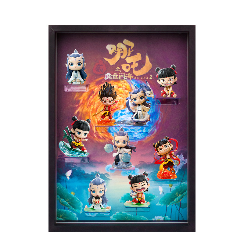 泡泡玛特《哪吒之魔童闹海》天生羁绊系列手办盲盒收纳场景展示盒