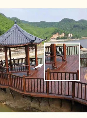 凉亭走廊圆木柱套实木圆柱底座