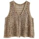 Summer Hollow Knitted Vest ວັນນະຄະດີ Retro
