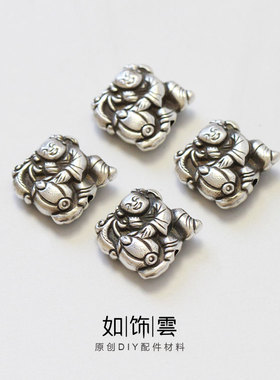 925银和合二圣背云半手工珠串