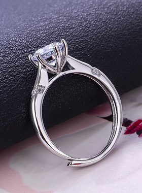 克拉款纯银经典VVS净度钻戒