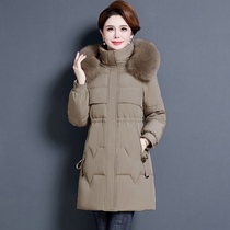 Down clothes new fashion fur collar foreign air mom clothing white duck suede warm coat winter