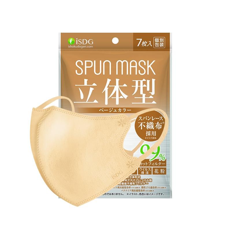 日本ISDG丝滑立体3d口罩彩色透气美颜防脱妆显脸小 SPUN MASK-图3