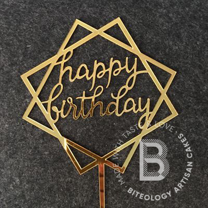 BITEOLOGY 亚克力Happy Birthday主题生日蛋糕插牌装饰单拍不发货 - 图2