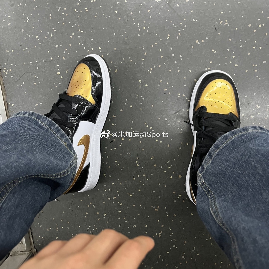 正品Air Jordan 1 Low AJ1黑金脚趾女子复古低帮篮球鞋DR6970-071-图1