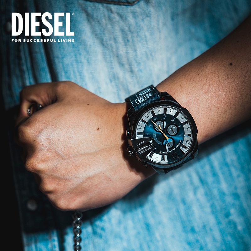[官方正品]diesel男牛仔印花男表 diesel手表欧美腕表