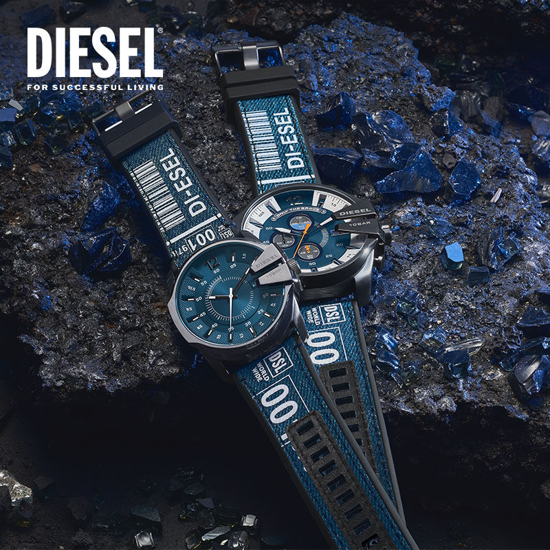 [官方正品]diesel男牛仔印花男表 diesel手表欧美腕表
