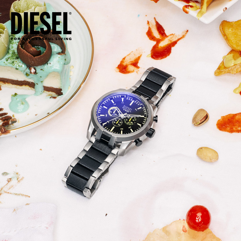 [官方正品]diesel男三眼欧美石英表 diesel手表欧美腕表